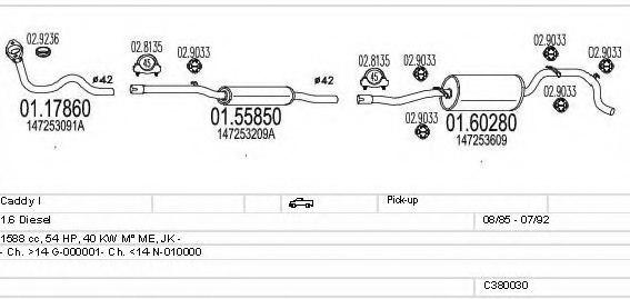 MTS C380030002826 Exhaust System